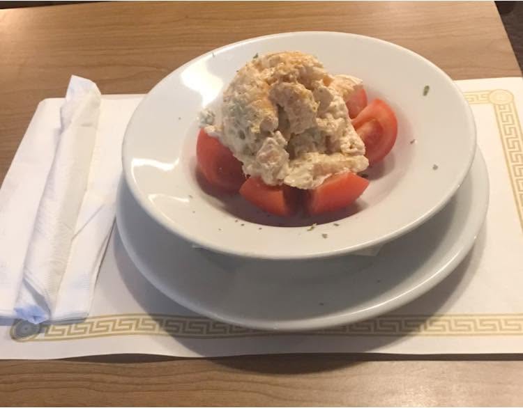 Johnny Dee’s shrimp salad in a tomato